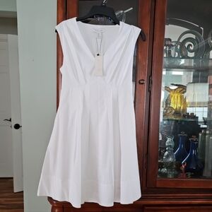 Rachel Zoe PleatedFit & Flare  Sleeveless Mini Dress White Size 2 Nwt